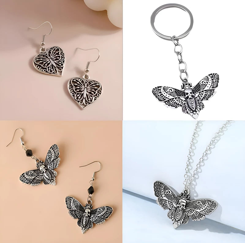 10/12pcs Hollow Moth Butterfly Charms for Jewelry Making DIY Accessories