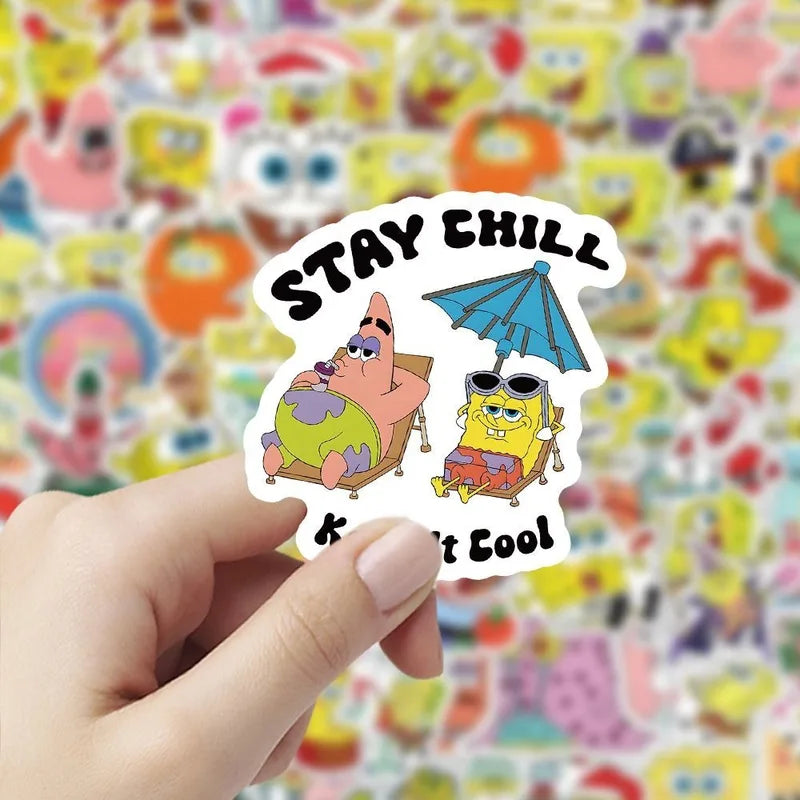 Children's Waterproof Stickers Set - SpongeBob SquarePants Decorative Kids Gifts