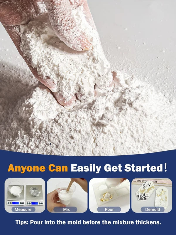High Density Gypsum Powder for Resin Casting & Sculpting - 300g/500g/1000g
