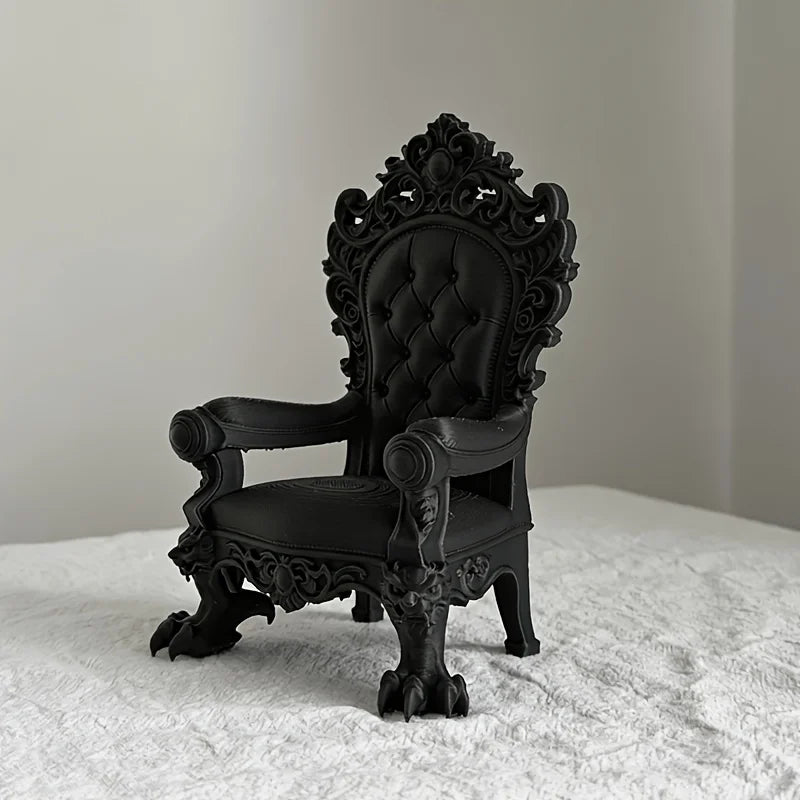 Gothic Style Thrones Display Stand - Medieval King Queen Decor, Dark Brown & Gold Variants