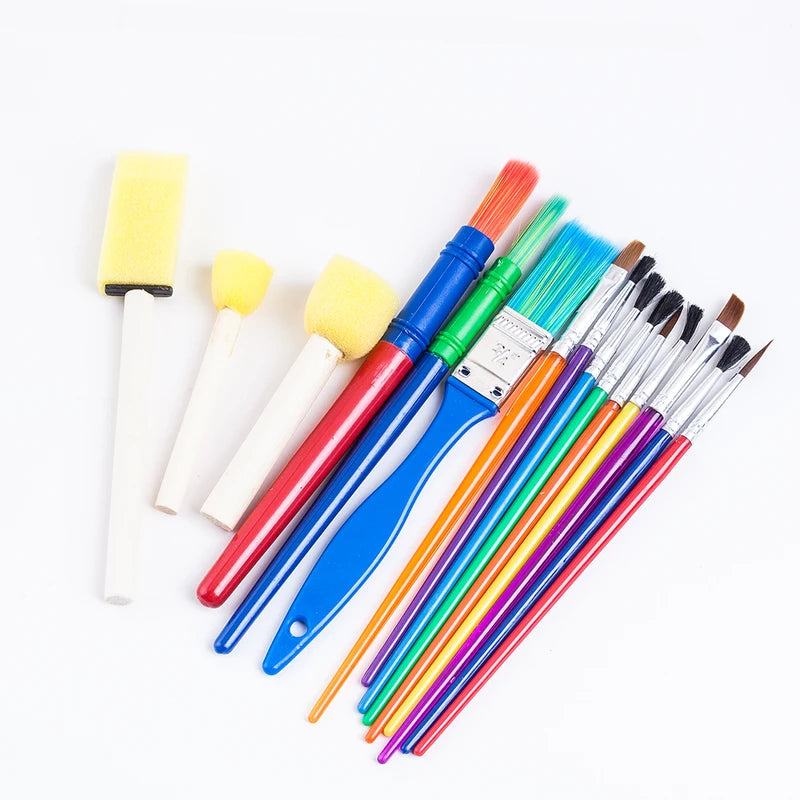 Children's Painting Set 15 Pcs Art Supplies Sponge Paintbrushes Kids Craft Kit