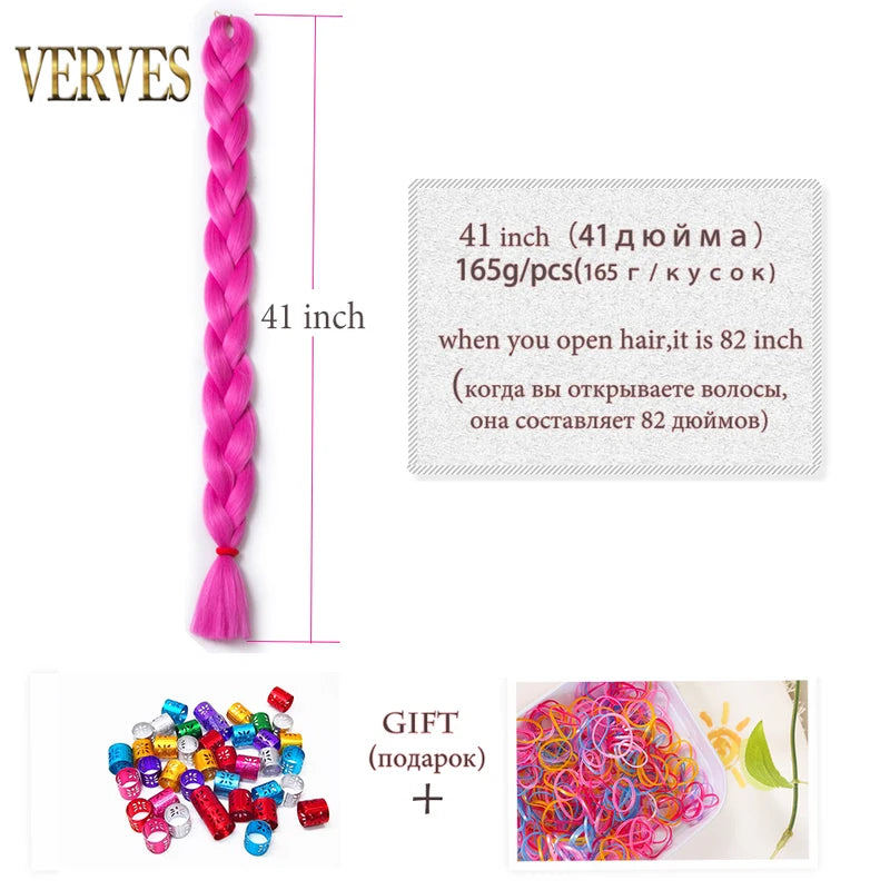 Braiding Hair Extensions - Synthetic Fiber Jumbo Braid 82 Inch 165g - Multiple Colors