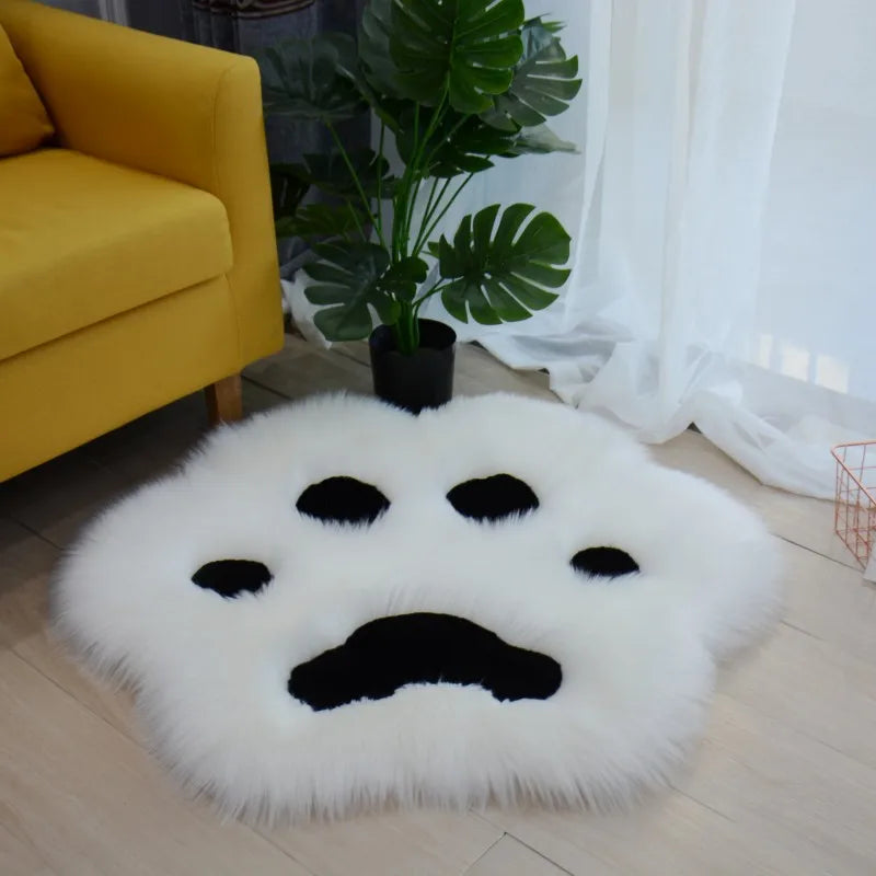 Cat Paw Pattern Plush Carpet for Living Room Soft Rug Home Decor