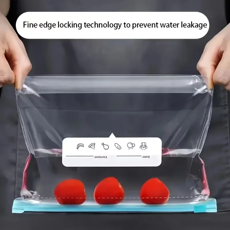 Reusable Food Storage Bags with Zipper Leak-Proof Airtight Kitchen Organizer