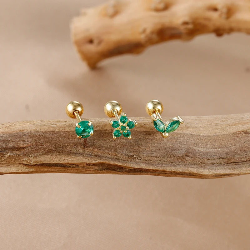 3PCS Women's Fashion Stainless Steel Flower Stud Earrings Set for Parties & Gifts