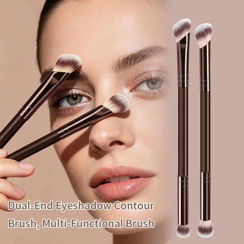 Double-Ended Makeup Brush Set - Powder, Blush & Blending Brushes for Beginners