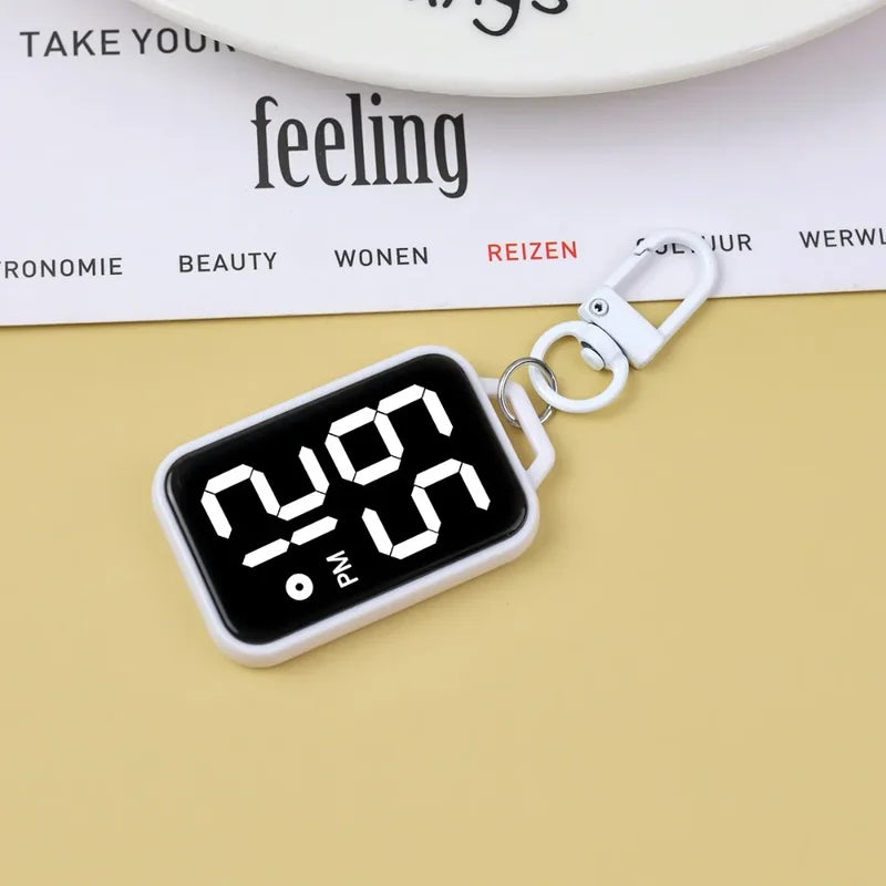 LED Keychain Pocket Watch Digital Display Electronic Timepiece for Kids & Students