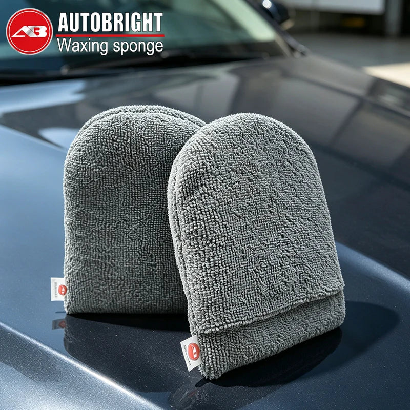 Car Polishing Wax Applicator Mitts Microfiber Foam Sponge for Detailing
