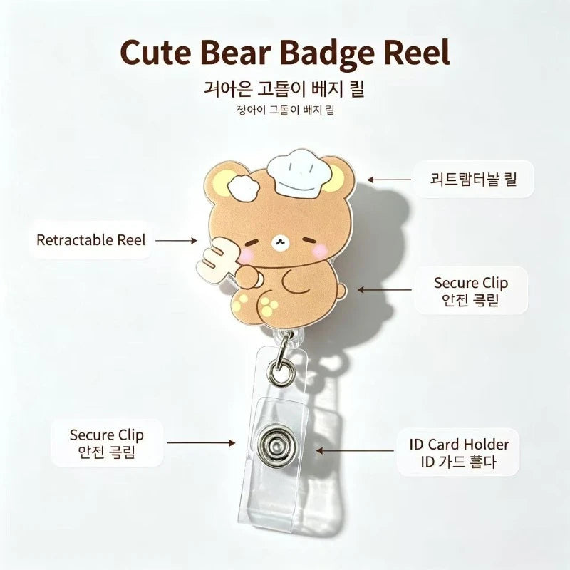 Retractable Rope Badge Holder with Buckle - Rebound ID Lanyard for Work or Keys