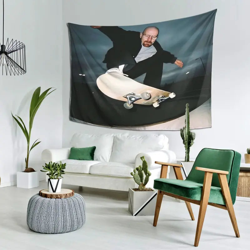 Retro American Skateboard Tapestry Wall Art for Living Room & Decor