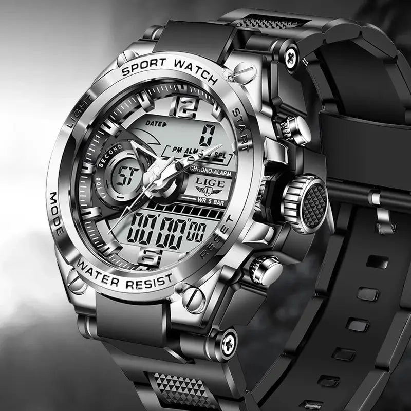 Men's Digital Sport Watch Waterproof LED Quartz Military Wristwatch