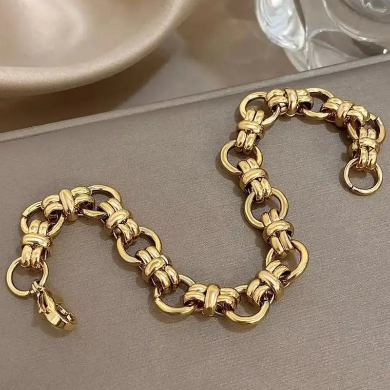 Chunky Stainless Steel Chain Bracelets for Women Men Hip Hop Style Jewelry