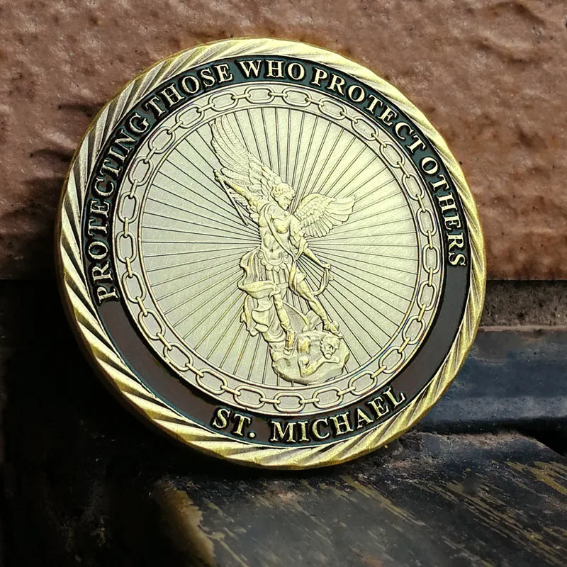 FBI Souvenir Gold Plated Commemorative Coin - St. Michael Challenge Coin