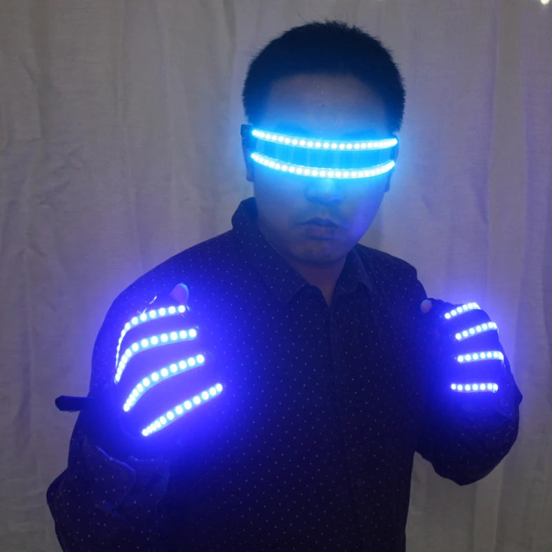 LED Glow Gloves Flashing Finger Lights for Parties Halloween Rave Light Gloves