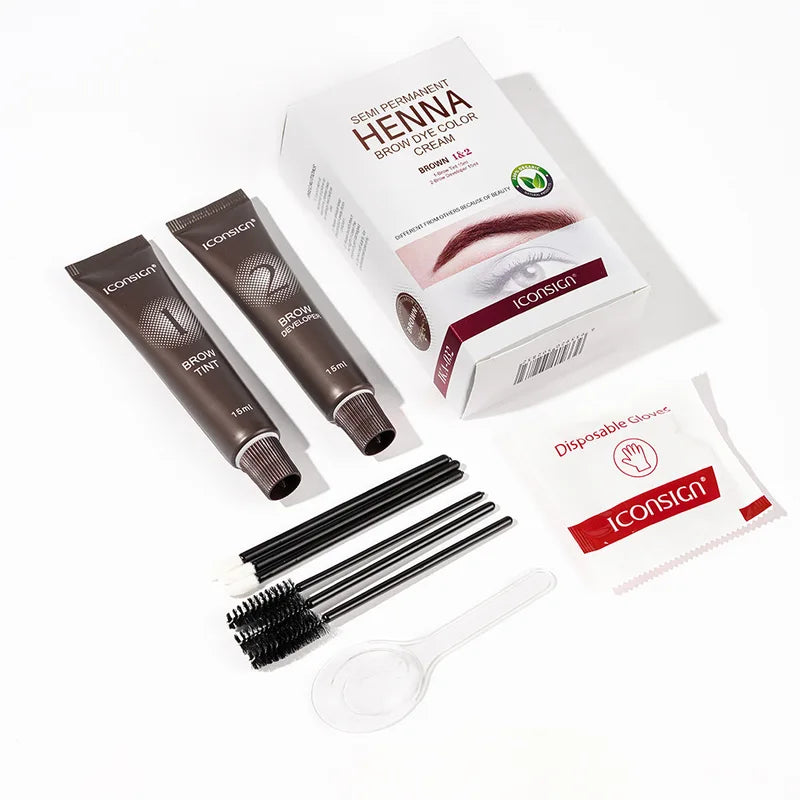 Fast-Drying Henna Eyelash & Brow Dye Tint - Semi-Permanent Makeup Cream