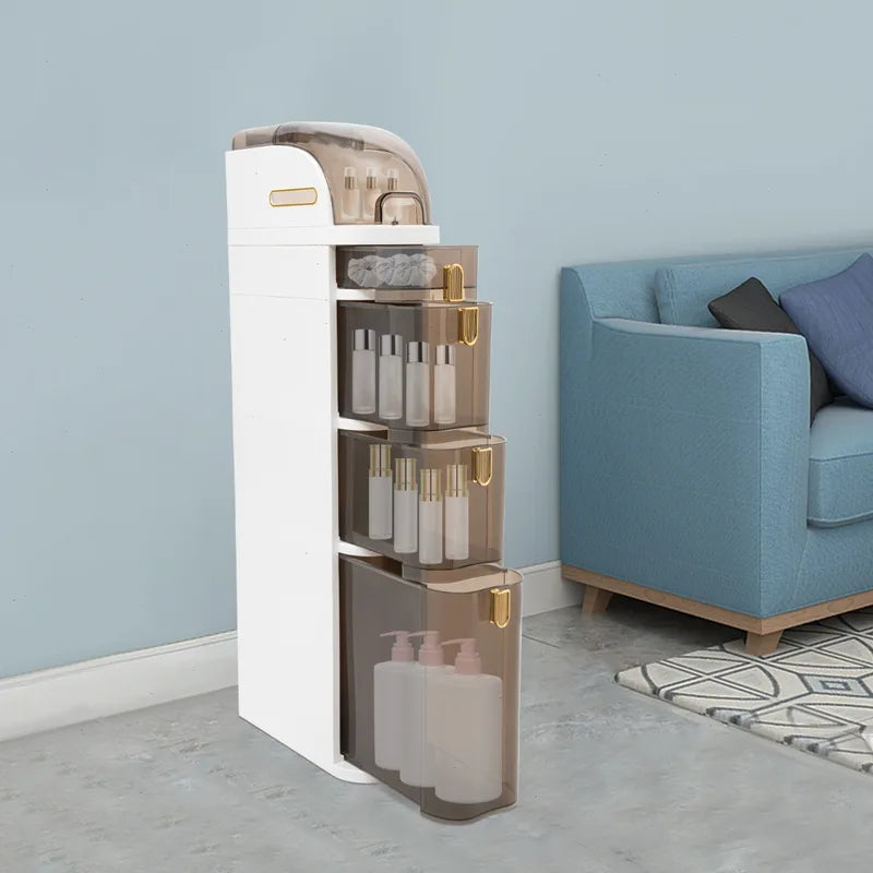 4-Layer Freestanding Storage Cabinet with Wheels - Bathroom, Kitchen, Bedroom Organizer