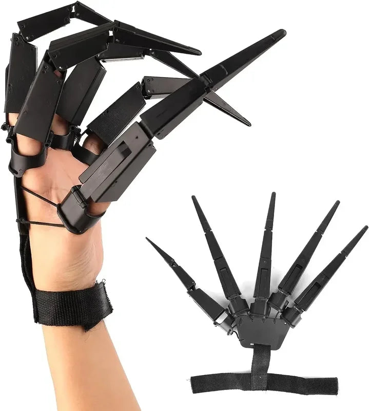 Halloween Ghost Claw Prop Articulated Skeleton Finger Gloves for Cosplay & Party Decor