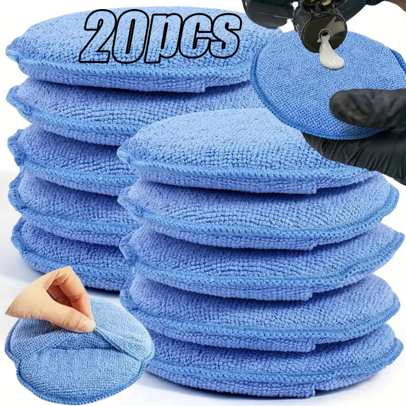 Car Detailing Applicator Pads Set - Microfiber Foam Sponges for Waxing & Polishing