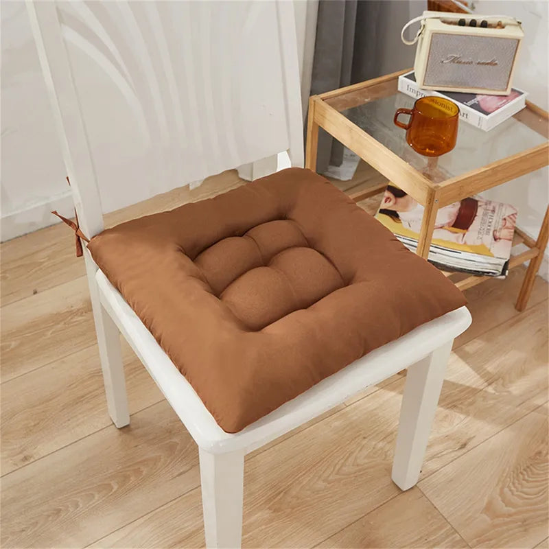 40x40cm Square Seat Cushion with Ties - Soft Comfortable Chair Pad for Home Office Car