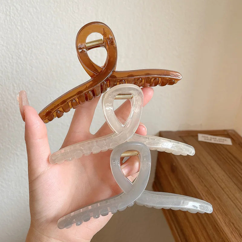 Large Transparent Hair Claw Clips for Women - Fashion Headwear & Ponytail Holders