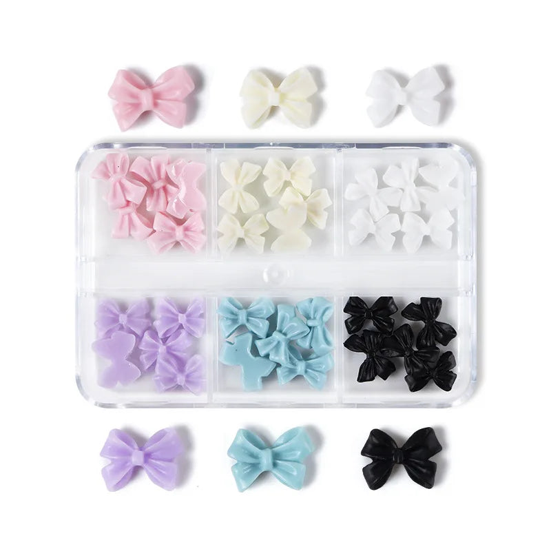 30pcs Kawaii Mini Bow Nail Art Decorations Matte Butterfly Charm DIY Resin Accessories
