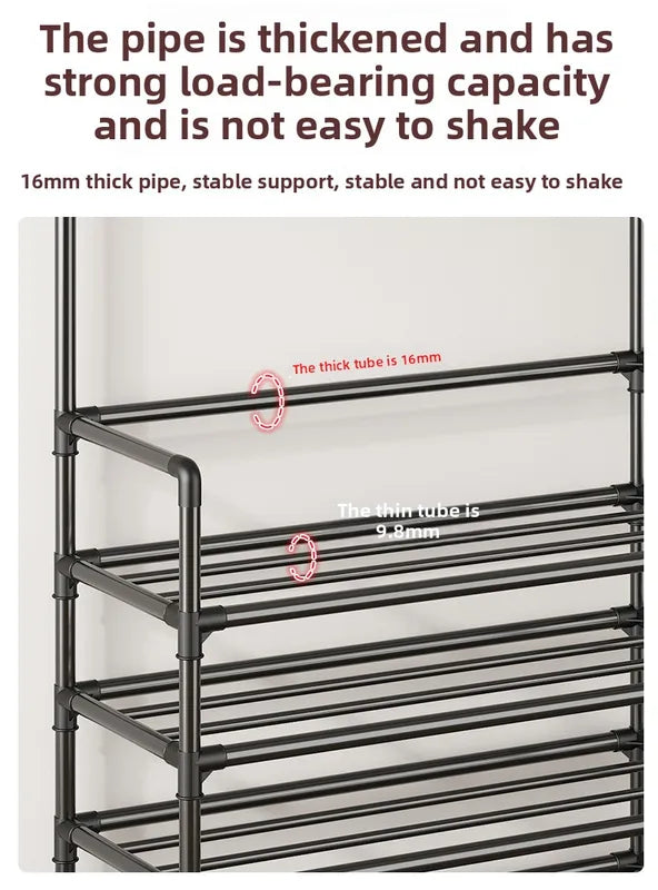 Multi-layer Door-mounted Shoe Hat Rack - 4 Layers, Household Storage Solution
