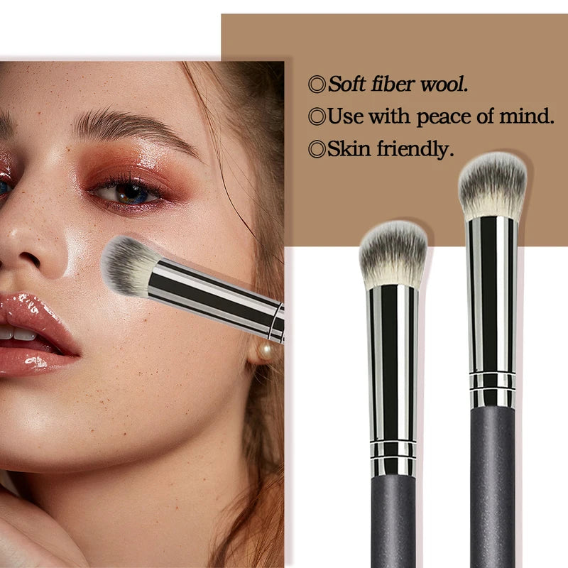 Precision Concealer Brush for Dark Circles & Tear Troughs - Dense Flat Head Makeup Tool