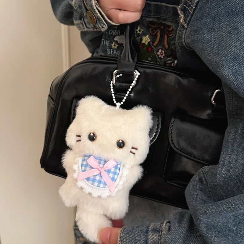 Cute Plush Toy Kitten Squeaking Pendant for Backpack & Keychain - Girl & Couple Gift