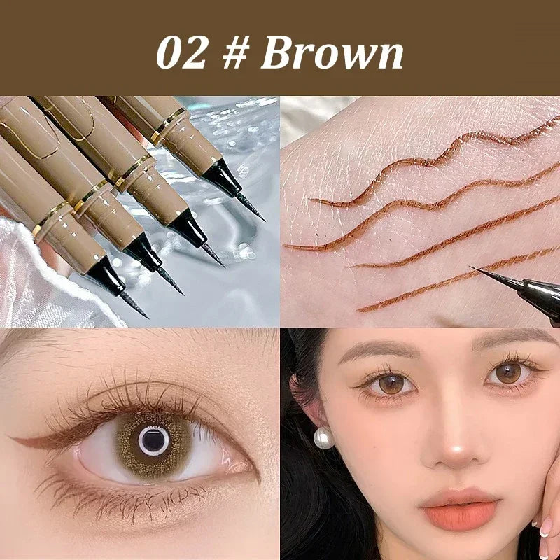 Waterproof Fine Tip Eyeliner Pen for Precise Eye Makeup - Black, Brown, Green, Blue
