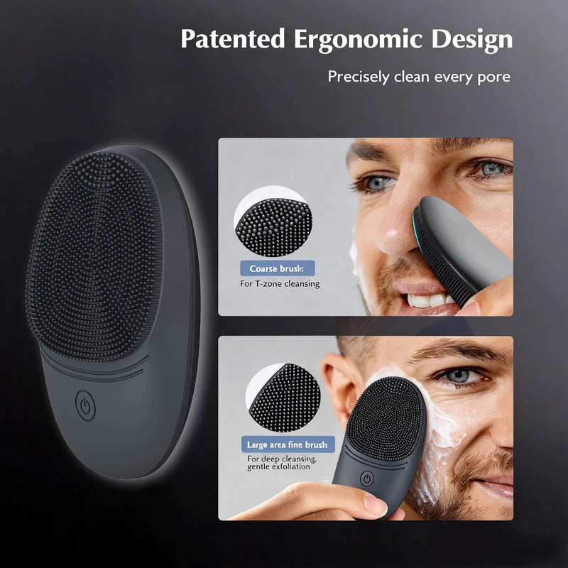 Electric Silicone Facial Cleansing Brush with Sonic Vibration Deep Cleanse