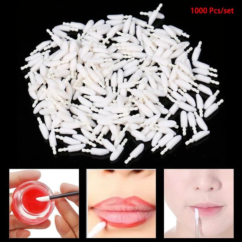 Disposable Lip Brush Replacement Heads - 1000pcs for Lipstick & Lip Gloss Application