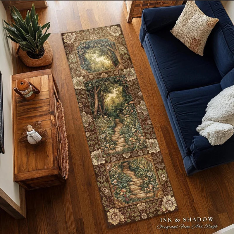 Medieval Style Anti-Slip Floor Runner Carpet for Living Room & Kitchen