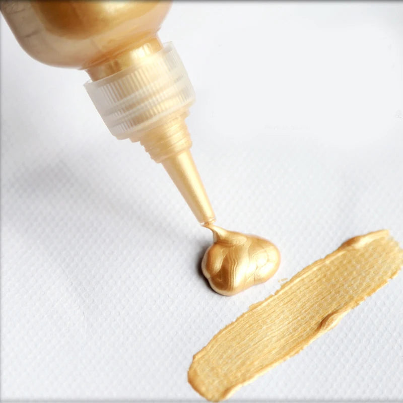 60ml Waterproof Metallic Acrylic Paint Pigment for DIY Crafts & Home Art