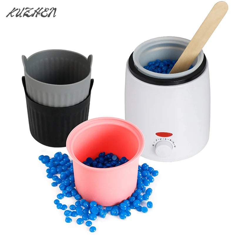 Reusable Silicone Wax Warmer Bowls with Stirring Stick for Hair Removal