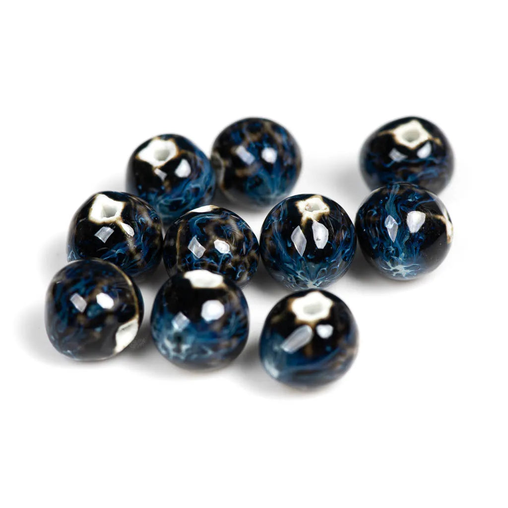 15mm Leopard Ceramic Beads 10-Pack High-Quality Porcelain Jewelry Components