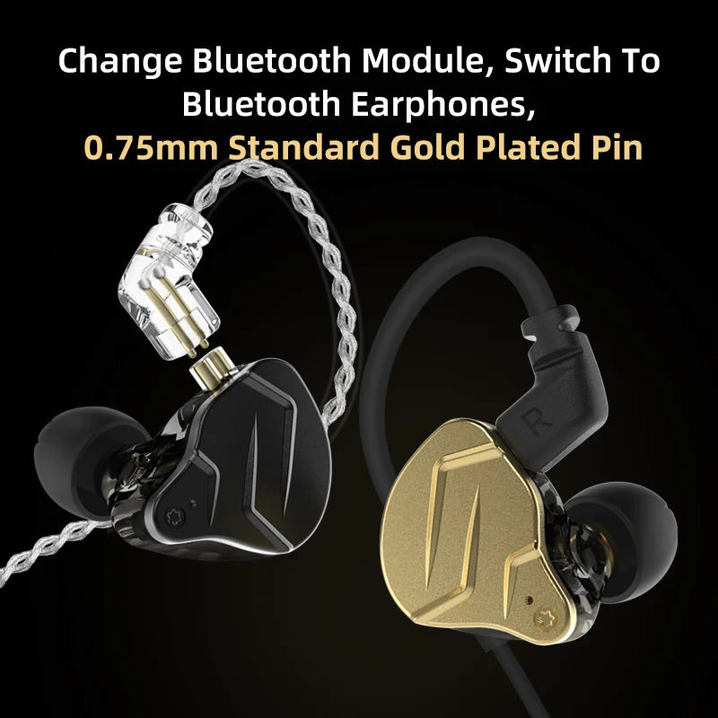 KZ ZSN Pro X Hybrid In-Ear Headphones - High-Fidelity Metal Earbuds with Noise Cancelling