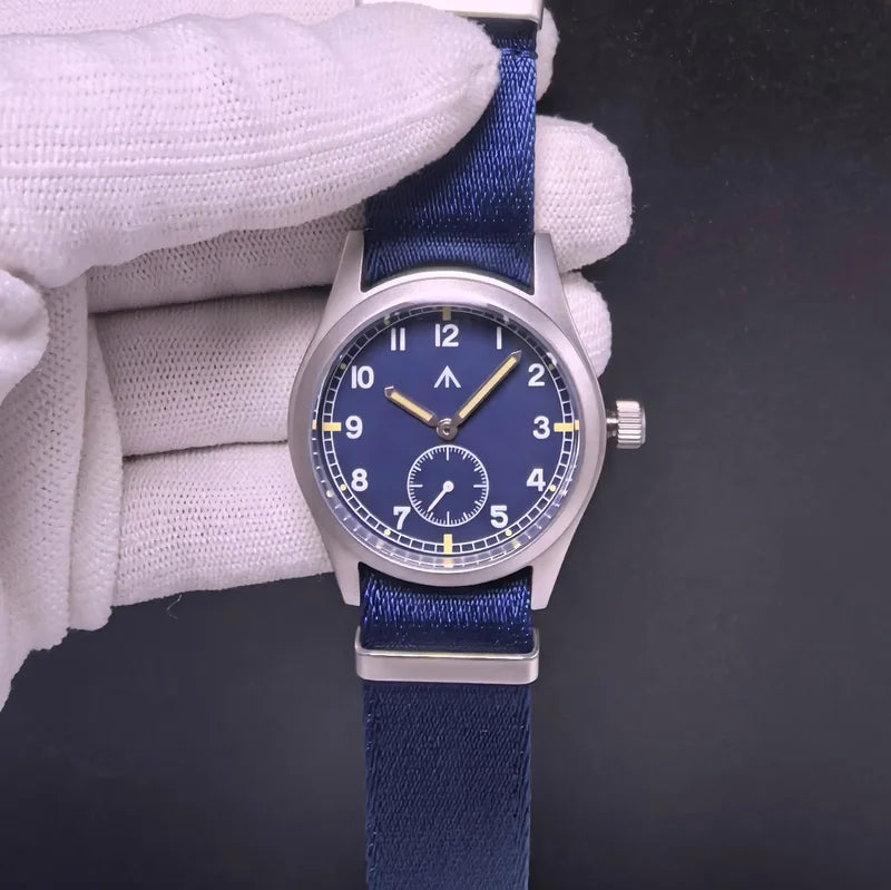 Men's Quartz Watch 37mm Waterproof Luminous Military Style with Sapphire Glass