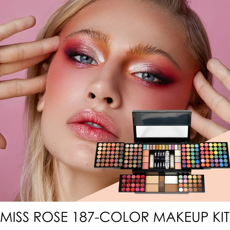 Complete Cosmetic Gift Set with Lipstick and Eyeshadow Palette - Long-lasting & Smudge-proof