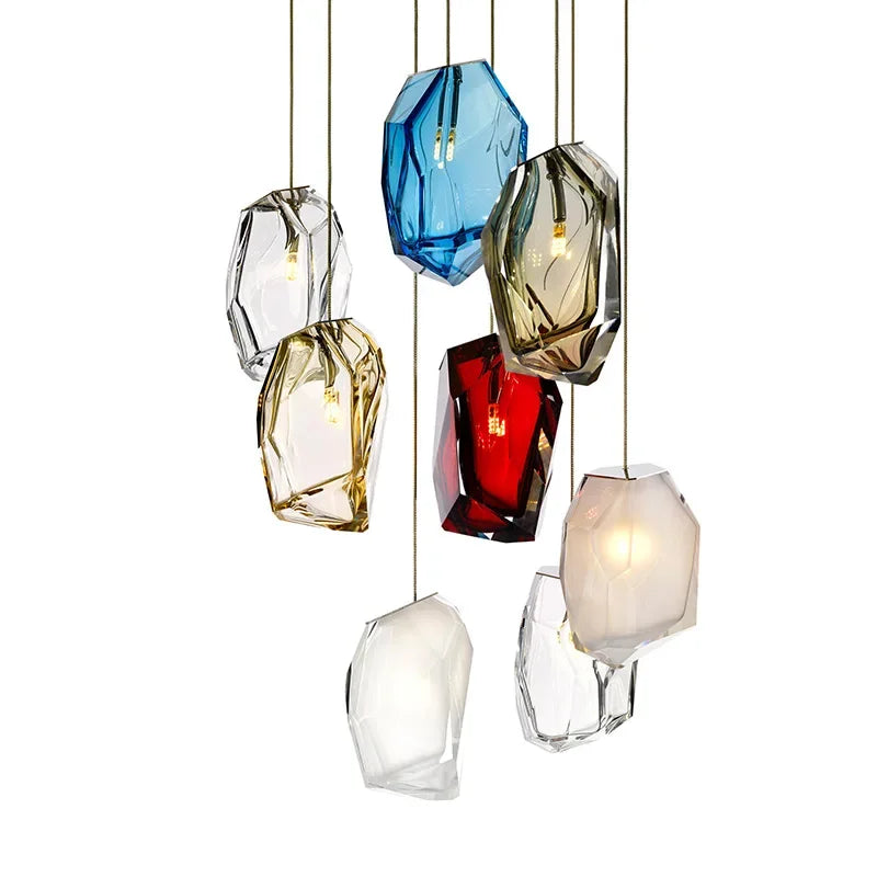 Postmodern Glass Pendant Light Fixture for Living Room Kitchen Bedroom