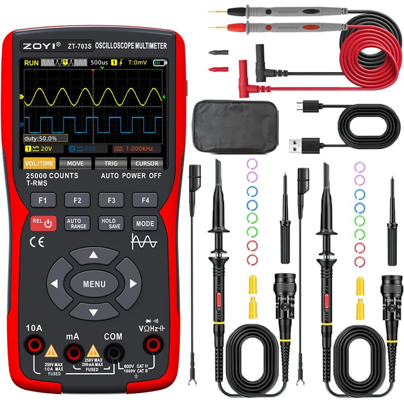 Dual-Channel Oscilloscope Multimeter Signal Generator - High Precision Multi-Instrument