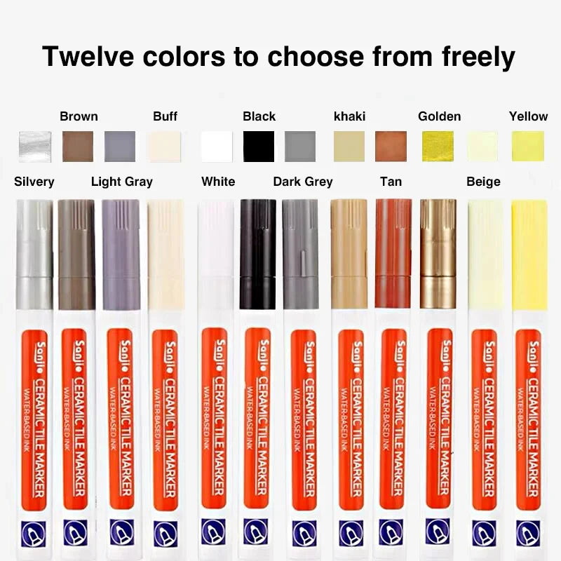 Waterproof Tile Grout Repair Pen Set for Wall and Floor - Multi-Color