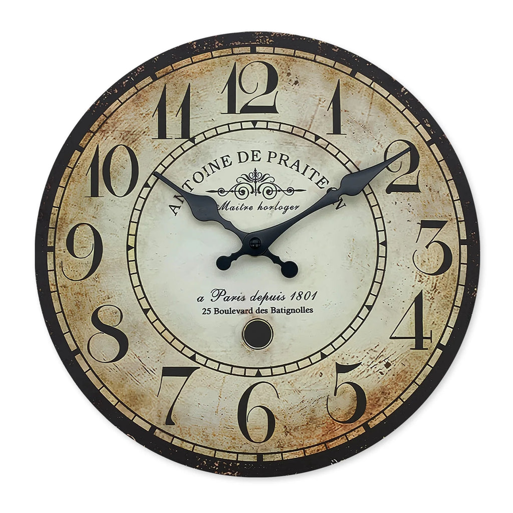 Wooden Wall Clock 10-16 Inch Silent Quartz Home Decor Living Room Bedroom Kitchen