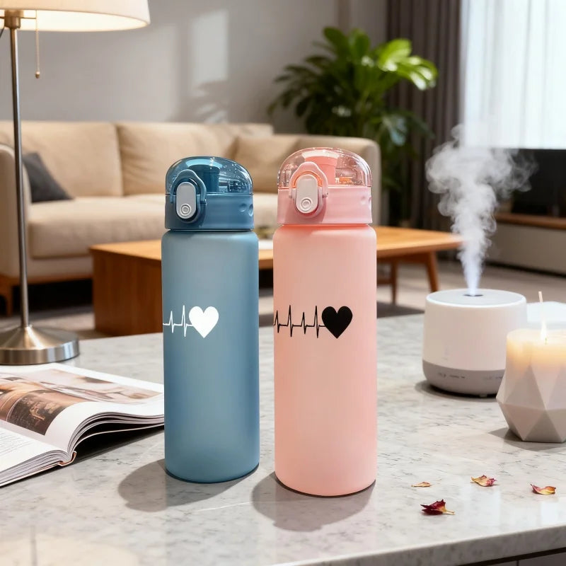 780ml Cartoon Kids Water Bottle with Leakproof Straw & Carry Strap - Large Capacity Portable Hydration