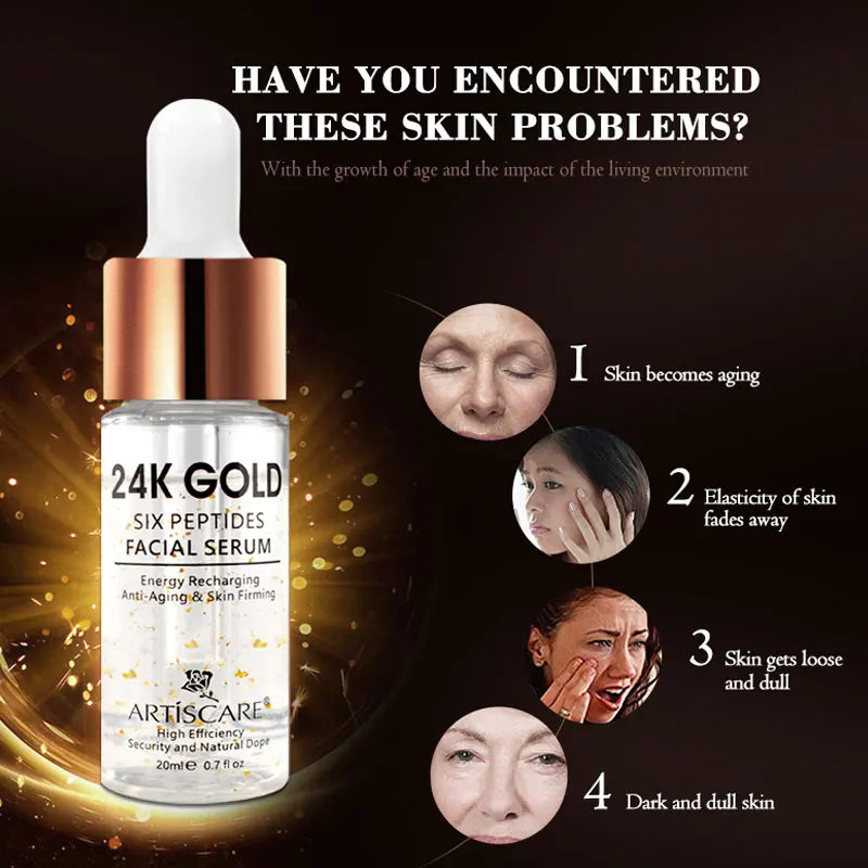 24K Gold & Peptide Face Serum 20ml Anti-Aging