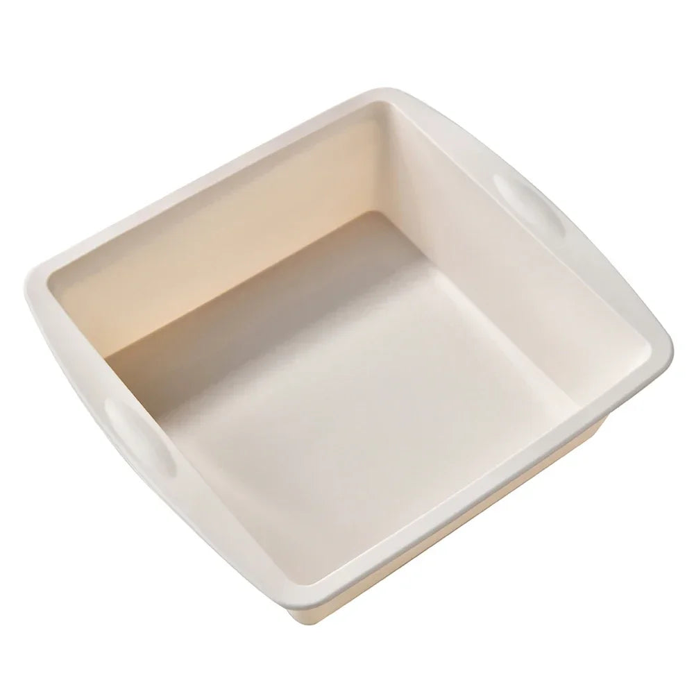 1/4Pcs Silicone Square Cake Plate Non-Stick Brownie Pan with Anti-Slip Handle