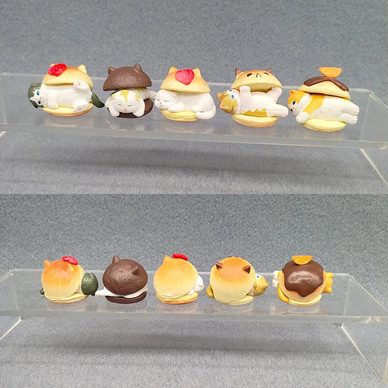 Burger Cat Action Figure Blind Box Toy Set - Fun Cat Decor & Gifts