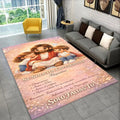 Large Area Rug with Virgin Mary Prayer Non-slip Durable Floor Carpet for Living Room or Bedroom