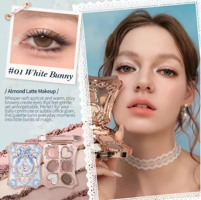 Flower Knows Midsummer Fairy Tales Embossed Matte Glitter Eyeshadow Palette - Highly Pigmented Makeup