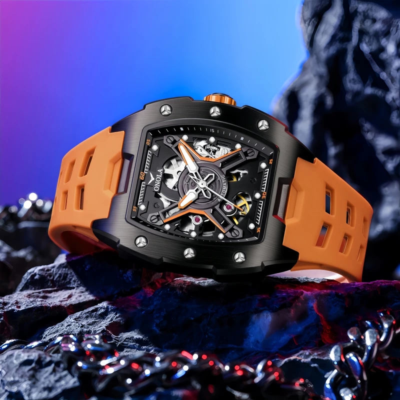Automatic Mechanical Watch for Men Waterproof Silicone Strap - ONOLA