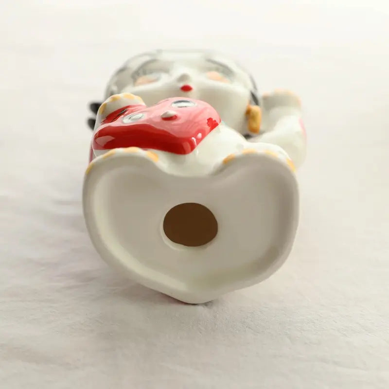 Lucky Cat Ornament Ceramic Statue Cute Cartoon Living Room Decor Gift